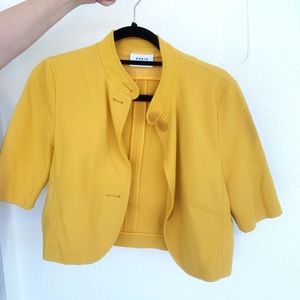 Designer cropped jacket bright yellow